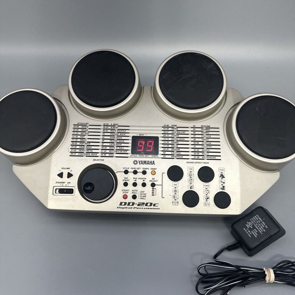 Yamaha DD-20C Digital Percussion Drum Machine TESTED WORKING With Power Cord
